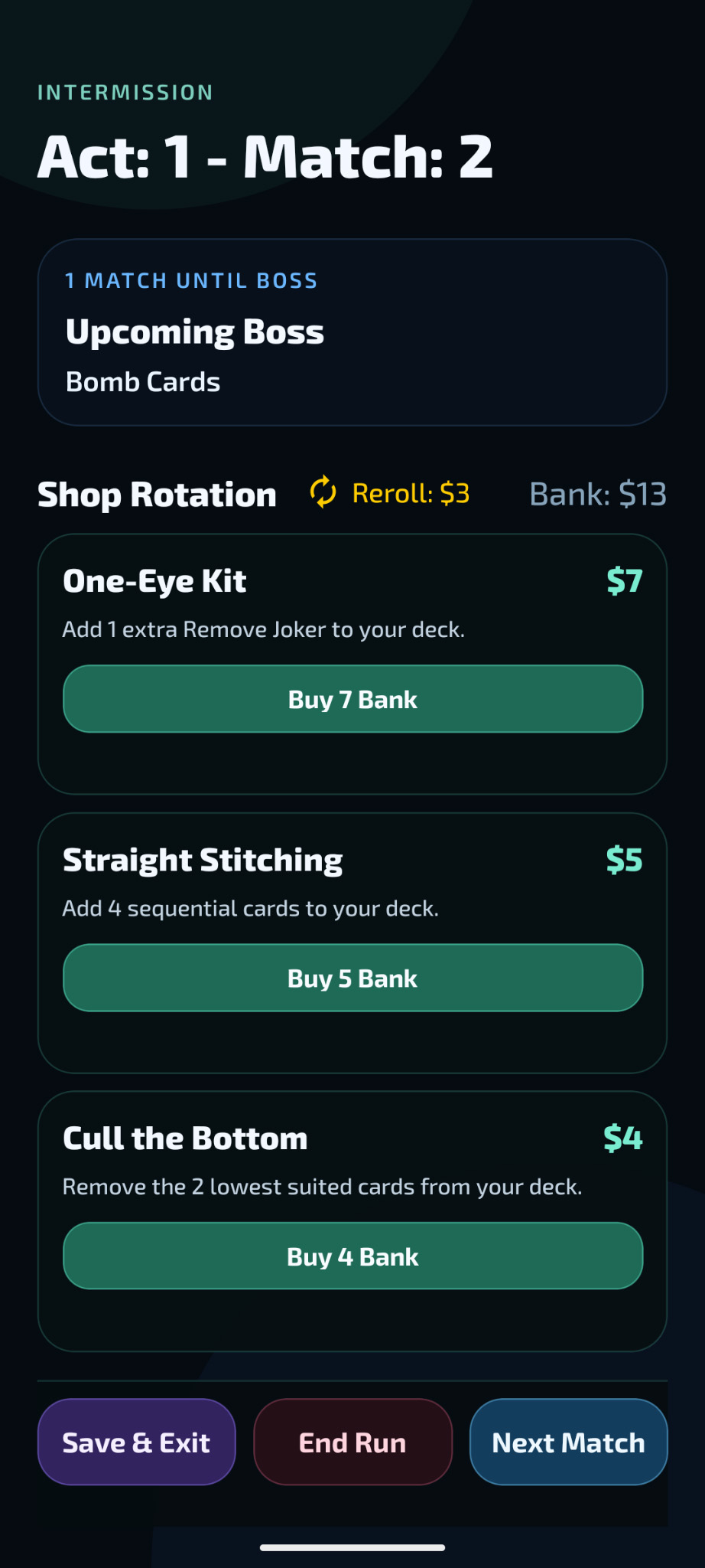 Royal Tactics score and progression screen