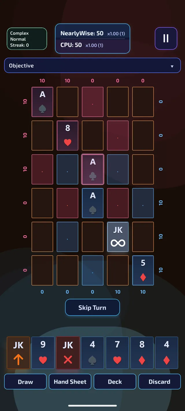 Royal Tactics mode selection screen